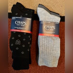 Chaps Classic Dress Ribbed Crew Socks 3-Pair Pack & Chaps Classic Dress Diamond